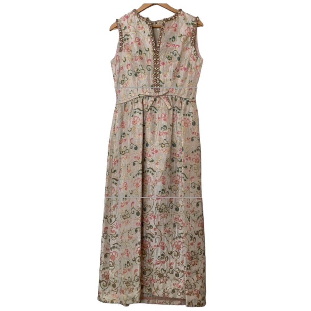 VTG 1950’s Porter’s Madison Ave at 62nd Street Brocade Rhinestone Party Dress